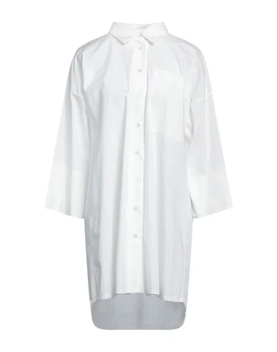 Alpha Studio Woman Shirt White Size 6 Cotton, Polyester
