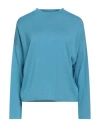 Alpha Studio Woman Sweater Azure Size 8 Merino Wool In Blue