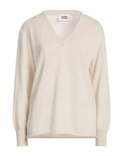 Alpha Studio Woman Sweater Beige Size 10 Wool, Cashmere In Neutral
