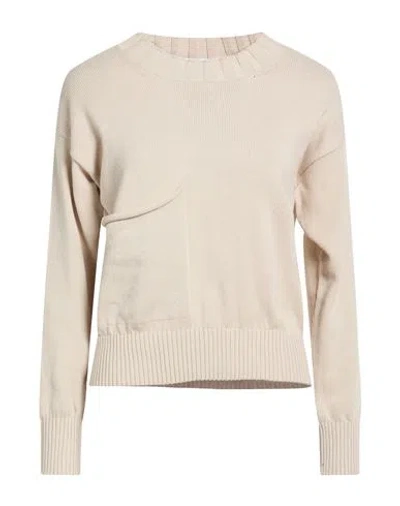Alpha Studio Woman Sweater Beige Size 12 Cotton In Neutral