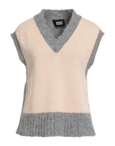 Alpha Studio Woman Sweater Beige Size 12 Synthetic Fibers, Alpaca Wool, Wool, Cashmere