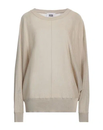 Alpha Studio Woman Sweater Beige Size 12 Viscose, Polyester