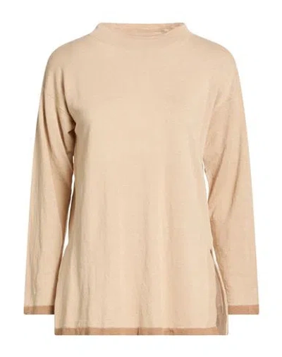 Alpha Studio Woman Sweater Beige Size 2 Linen, Cotton In Neutral