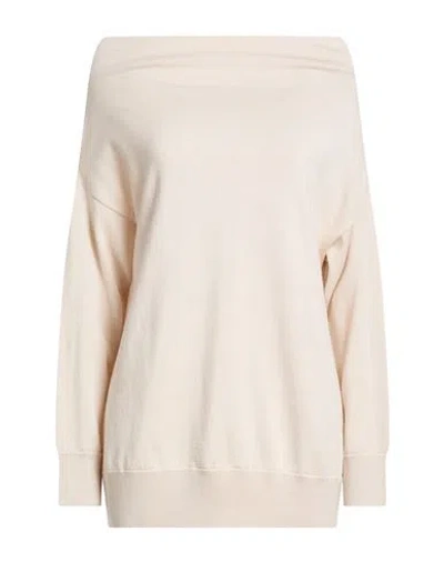 Alpha Studio Woman Sweater Beige Size 4 Merino Wool In Neutral