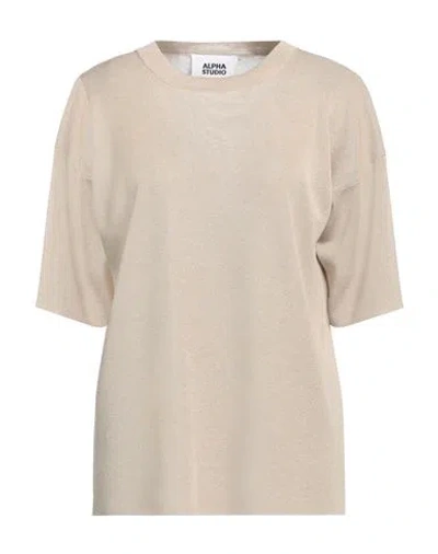 Alpha Studio Woman Sweater Beige Size 8 Viscose, Polyester In Beige