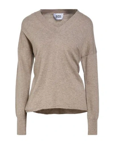 Alpha Studio Woman Sweater Beige Size 6 Wool, Cashmere In Brown