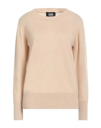 Alpha Studio Woman Sweater Beige Size 4 Cashmere