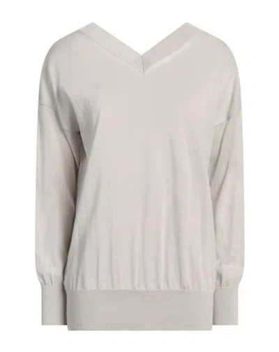 Alpha Studio Woman Sweater Beige Size 8 Cotton