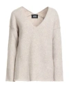 Alpha Studio Woman Sweater Beige Size 8 Polyester, Alpaca Wool, Nylon, Wool