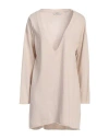 Alpha Studio Woman Sweater Beige Size Onesize Recycled Wool, Viscose, Polyamide, Cashmere In Neutral