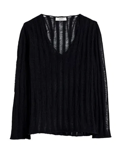 Alpha Studio Woman Sweater Black Size 10 Baby Alpaca Wool, Recycled Polyamide, Polyamide