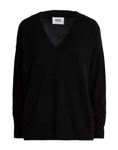 Alpha Studio Woman Sweater Black Size 10 Cashmere