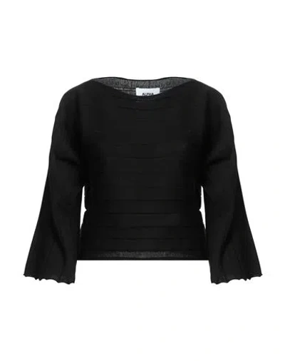 Alpha Studio Woman Sweater Black Size 10 Cotton