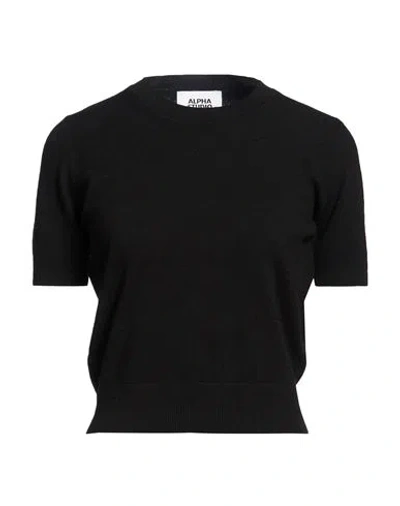 Alpha Studio Woman Sweater Black Size 10 Geelong Wool