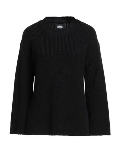 Alpha Studio Woman Sweater Black Size 10 Merino Wool