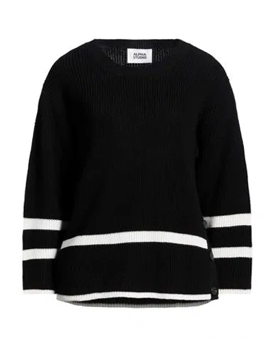 Alpha Studio Woman Sweater Black Size 10 Merino Wool