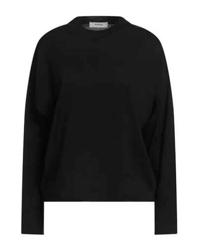 ALPHA STUDIO ALPHA STUDIO WOMAN SWEATER BLACK SIZE 8 MERINO WOOL
