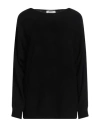 Alpha Studio Boat Neckline Pullover In Black