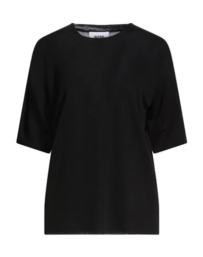 Alpha Studio Woman Sweater Black Size 10 Viscose, Polyester