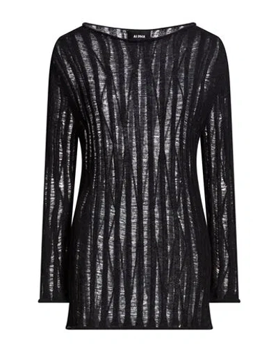 Alpha Studio Woman Sweater Black Size 12 Baby Alpaca Wool, Recycled Polyacrylic, Polyamide