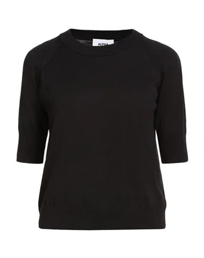 Alpha Studio Woman Sweater Black Size 12 Cotton