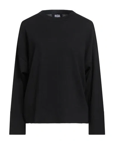 Alpha Studio Woman Sweater Black Size 12 Merino Wool