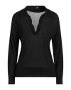 Alpha Studio Woman Sweater Black Size 12 Modal, Cashmere
