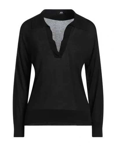 Alpha Studio Woman Sweater Black Size 6 Modal, Cashmere