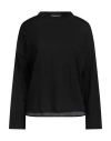 Alpha Studio Woman Sweater Black Size 10 Virgin Wool, Tencel