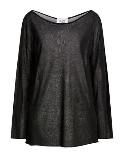 Alpha Studio Woman Sweater Black Size 12 Viscose, Polyester