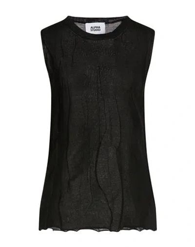 Alpha Studio Woman Sweater Black Size 14 Viscose, Polyester