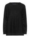 Alpha Studio Woman Sweater Black Size 8 Cotton, Cashmere