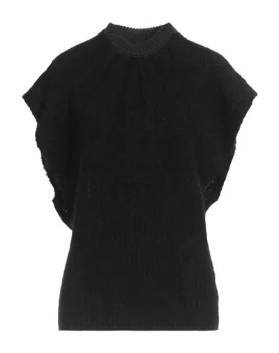 Alpha Studio Woman Sweater Black Size 6 Alpaca Wool, Recycled Polyamide, Polyamide, Cotton