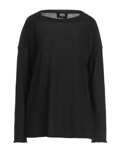 Alpha Studio Woman Sweater Black Size 8 Cashmere