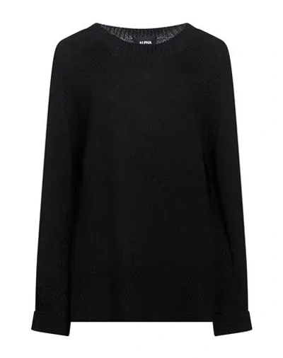 Alpha Studio Woman Sweater Black Size 8 Wool, Viscose, Polyamide, Cashmere