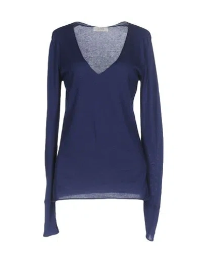 Alpha Studio Woman Sweater Blue Size 10 Cotton