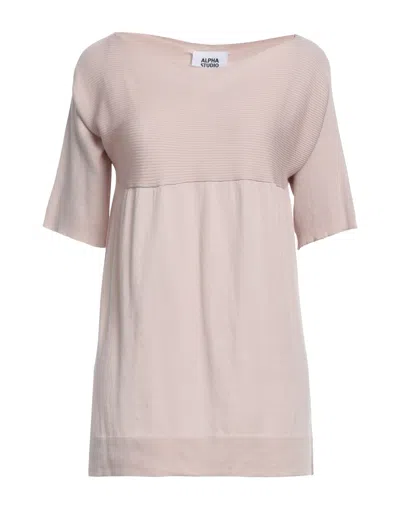 Alpha Studio Sweaters In Pink