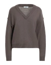 Alpha Studio Woman Sweater Brown Size 10 Merino Wool
