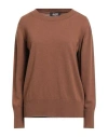Alpha Studio Woman Sweater Brown Size 8 Cashmere