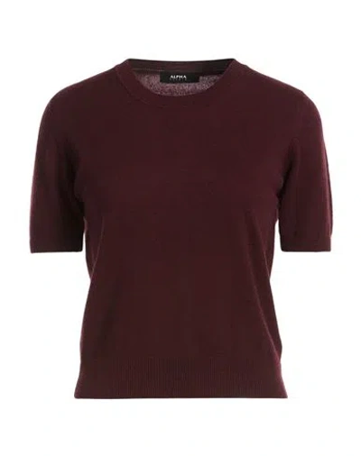 Alpha Studio Woman Sweater Burgundy Size 10 Geelong Wool