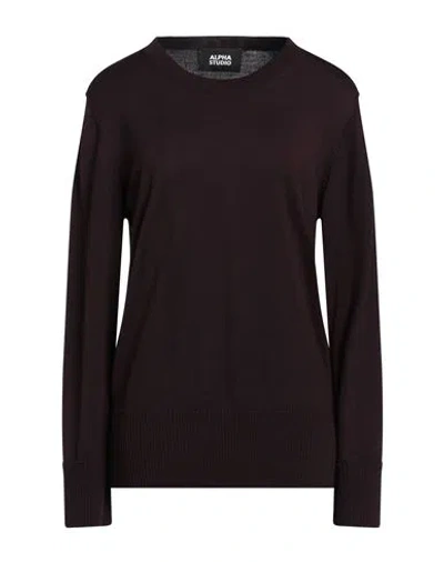 Alpha Studio Woman Sweater Burgundy Size 8 Merino Wool In Red