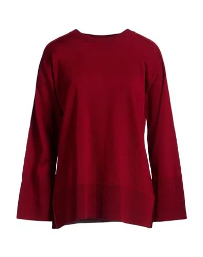 Alpha Studio Woman Sweater Burgundy Size 6 Merino Wool In Red