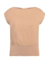 Alpha Studio Woman Sweater Camel Size 10 Cotton In Beige