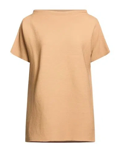 Alpha Studio Woman Sweater Camel Size 10 Cotton In Neutral