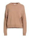 Alpha Studio Woman Sweater Camel Size 10 Merino Wool In Neutral
