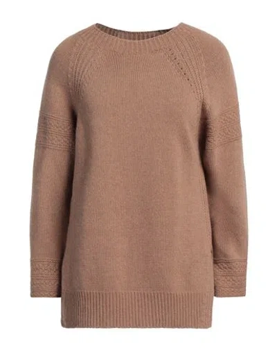 Alpha Studio Woman Sweater Camel Size 10 Recycled Wool, Viscose, Polyamide, Recycled Polyamide In Beige