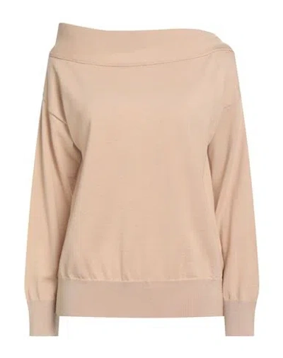 Alpha Studio Woman Sweater Camel Size 10 Wool In Brown