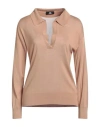 Alpha Studio Woman Sweater Camel Size 8 Modal, Cashmere In Beige