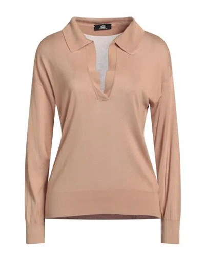 Alpha Studio Woman Sweater Camel Size 4 Modal, Cashmere In Beige