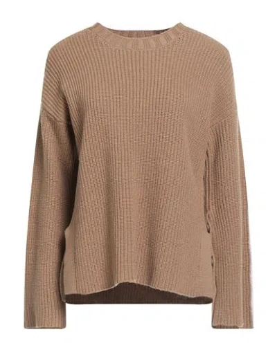 Alpha Studio Woman Sweater Camel Size 12 Wool